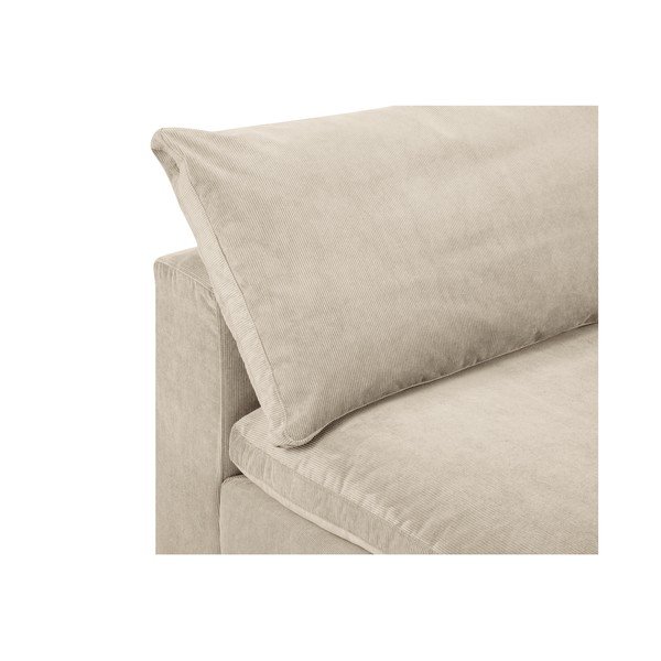Бежова ъглова част на модулен диван от велур Galaxy, десен ъгъл - Windsor & Co Sofas-image-1