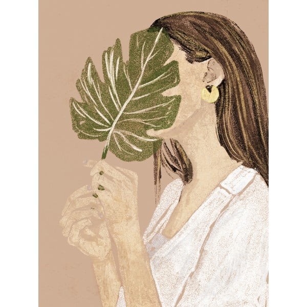 Картина 60x80 cm Girl with Leaf - Styler