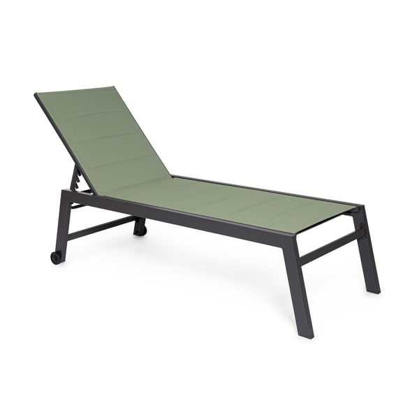 Зелен градински шезлонг метален Hilde   – Bizzotto