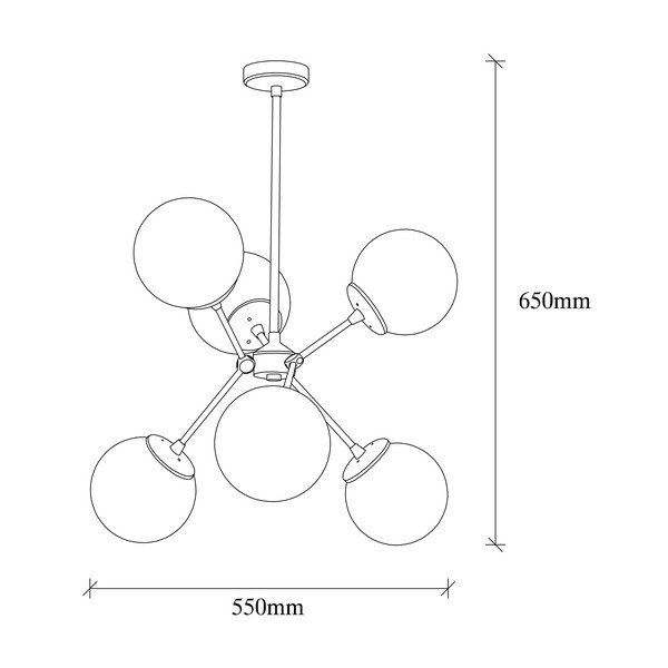 Бяло и златисто висящо осветително тяло със стъклен абажур ø 55 cm Gondol – Opviq lights-image-4