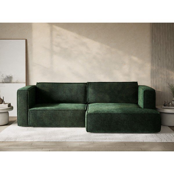 Тъмнозелен шенилов сгъваем/с място за съхранение ъглов диван (десен ъгъл) Velto – Maison de Rêve-image-1