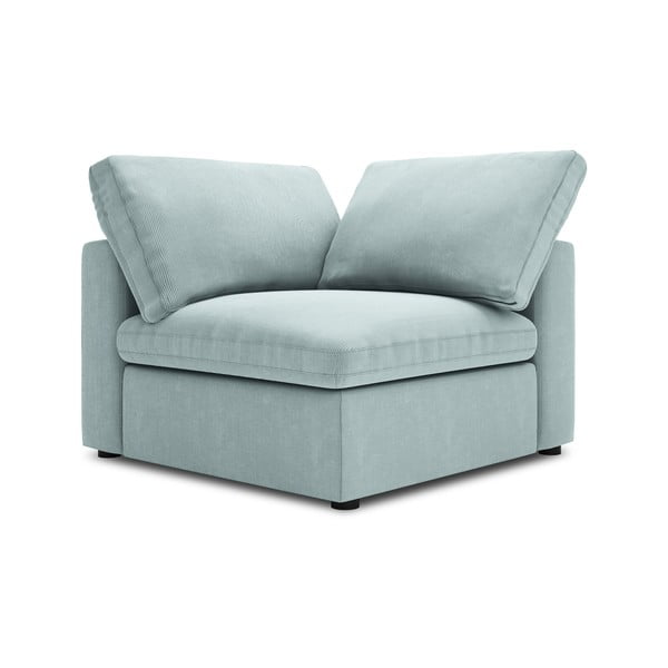Светлосиня двустранна ъглова част от модулен диван от велур Galaxy - Windsor & Co Sofas