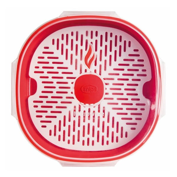 Комплект за приготвяне на храна на пара в микровълнова фурна, червен, 2 л - Snips-image-3