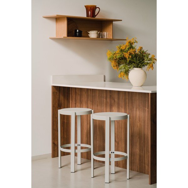 Светлосив стоманен бар стол (височина на седалката 65 cm) Doon – noo.ma-image-1