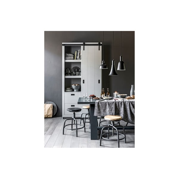 Сива табуретка със седалка от мангово дърво Spider - vtwonen-image-4