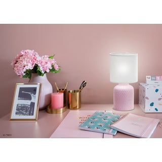 Розова настолна лампа с текстилен абажур (височина 32 cm) Iner - Candellux Lighting
