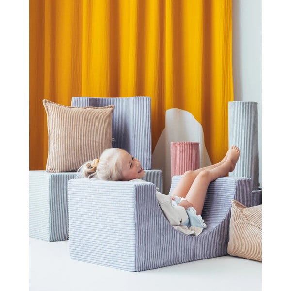 Светлокафява детска възглавница за диван от рипсено кадифе Block – Wigiwama-image-1