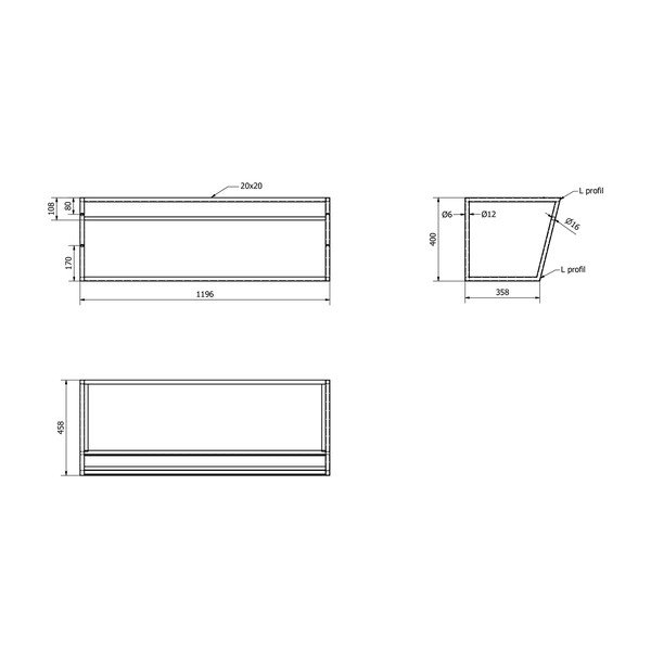Бяла/черна стоманена стенна стойка за умивалник 120x40 cm Ska – Sapho-image-4