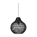 Черна лампа за таван с абажур от ратан ø 40 cm Pacino - Light & Living