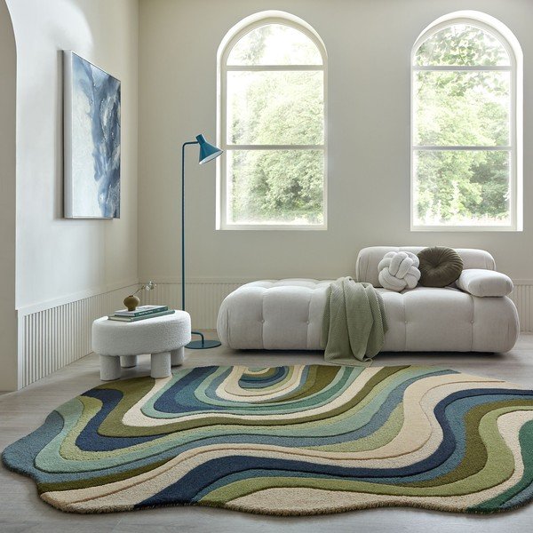 Зелен ръчно изработен вълнен килим 200x290 cm Envy Wool – Flair Rugs-image-1
