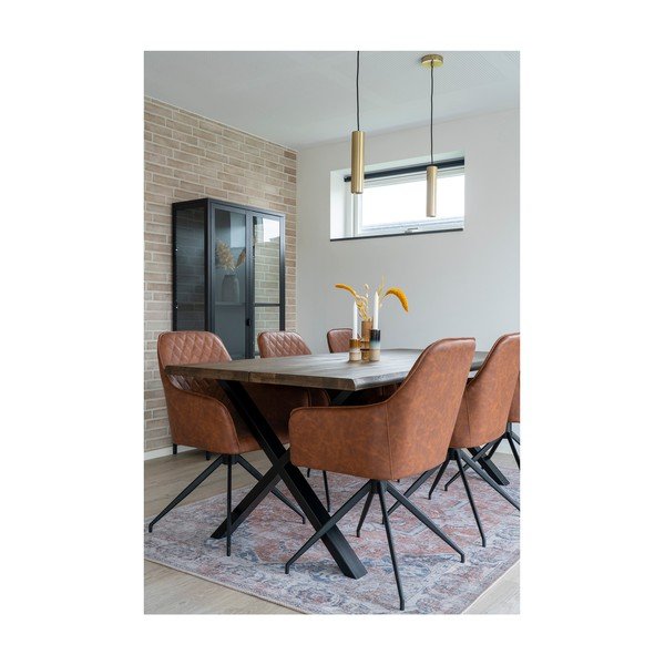 Светлокафяв тапициран трапезен стол Harbo – House Nordic-image-2