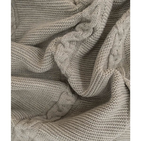 Бежово покривало за легло 200x220 cm Trenza – Oyo Concept-image-1