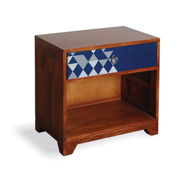 Modrohnědý odkládací stolek z mangového dřeva Bluebone British Vintage