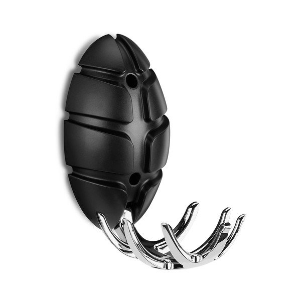 Черна/в блестящо сребрист цвят стенна пластмасова кука Bug – Spinder Design-image-1