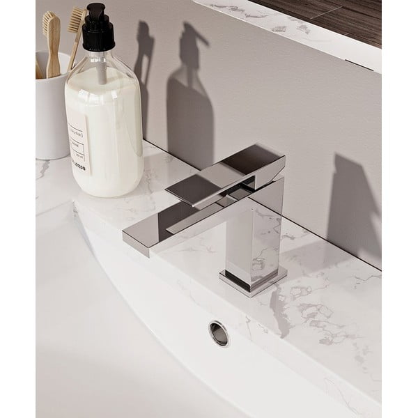 Стояща батерия за мивка в лъскаво-сребрист цвят Latus – Sapho-image-1