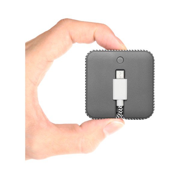 Сива захранваща банка с кабел за зареждане Micro USB Кабел за скок, дължина 45 cm - Native Union-image-3