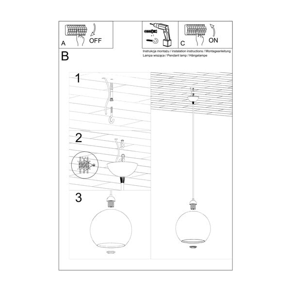 Жълто таванно осветително тяло Bilbao - Sollux-image-4