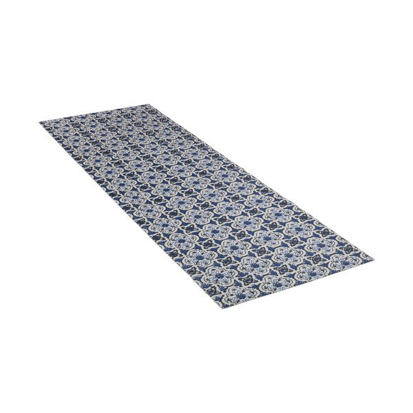 Бяло и синьо пластмасово килимче за баня 65x200 cm Murcia - Wenko-image-2