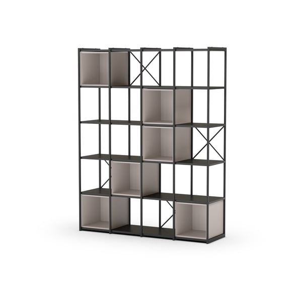 Черно-кремава библиотека 140x179 cm Anya – Marckeric-image-2