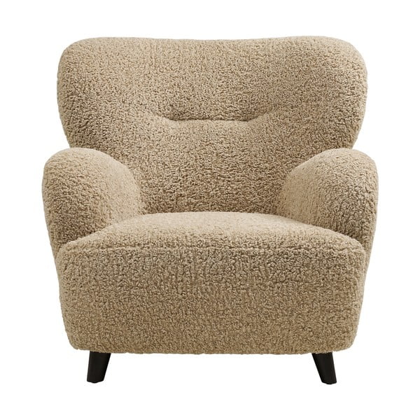 Светлокафяво кресло от прежда с примки от букле Lunaro – House Nordic-image-2