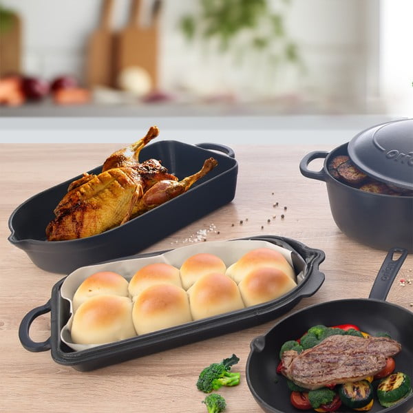 Чугунен съд за готвене 22x42,5 cm LITINA SMALT – Orion-image-3