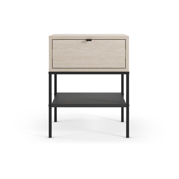 Матово нощно шкафче с рафтове в светло естествен цвят Sali – Marckeric-image-2