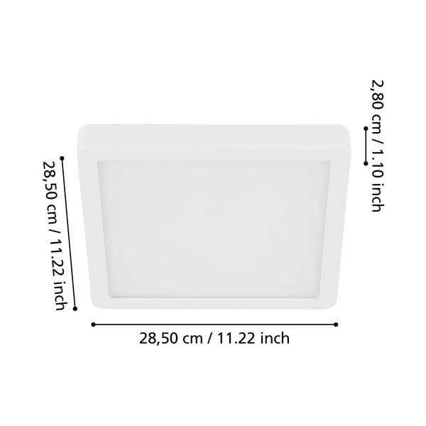 Бяло LED осветително тяло за таван 28,5x28,5 cm FUEVA 5 – EGLO-image-2