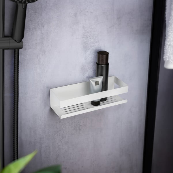 Рафт за баня без пробиване от неръждаема стомана в матово бял цвят Genova – Wenko-image-1