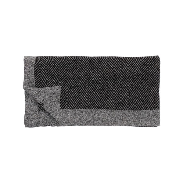 Черно и сиво памучно каре Dust, 130 x 200 cm - Hübsch