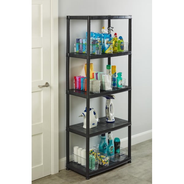 Черен пластмасов стелаж за съхранение 71x170 cm – Addis-image-1