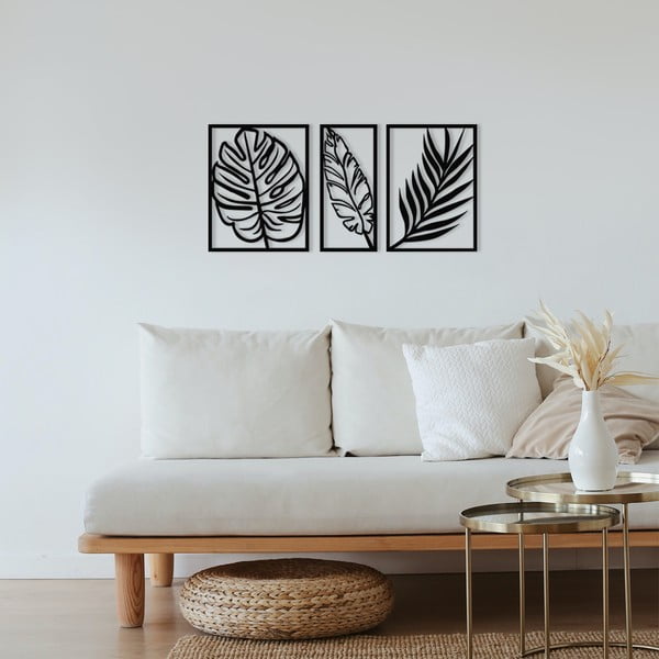 Метална декорация за стена 80x38 cm Leaf - Wallity-image-1