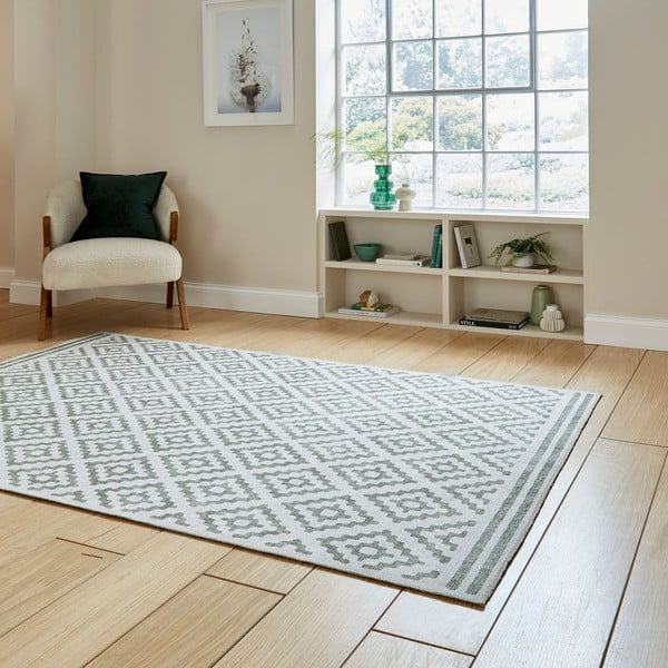 Зелен килим подходящ за пране 61x120 cm Coral Green – Think Rugs-image-2