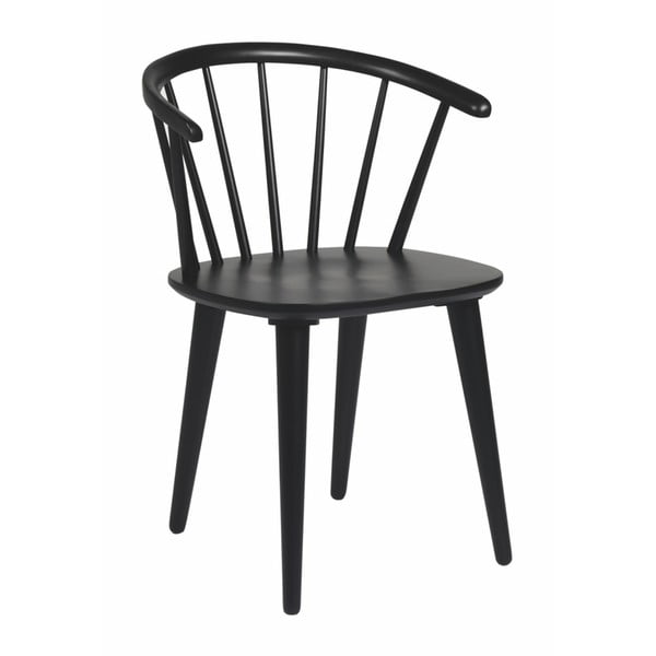 Черен трапезен стол от каучуково дърво Carmen - Rowico