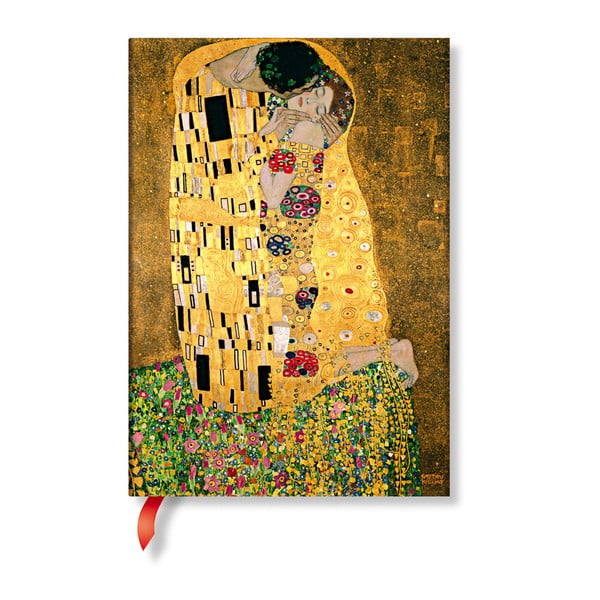 Тетрадка с твърди корици "Портрет на целувката" на Климт, 13 x 18 cm - Paperblanks