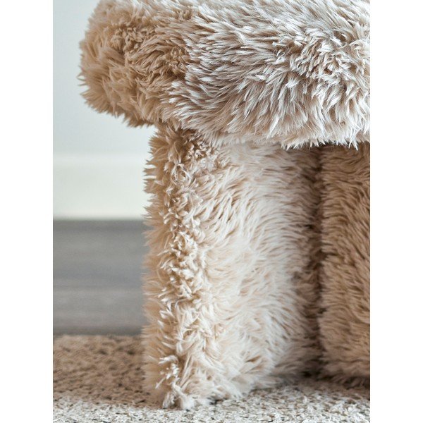 Бежова табуретка от изкуствен косъм Frikka – Bloomingville-image-3