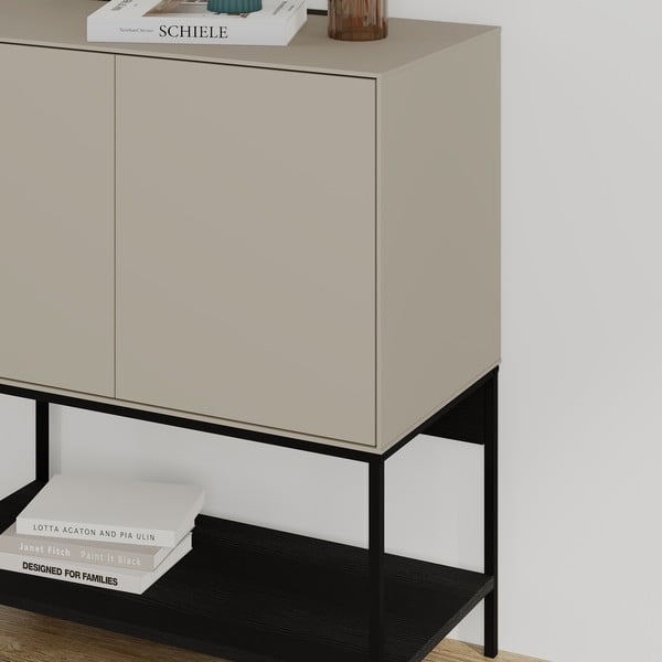 Черно-кремаво шкафче 80x90x40 cm Amira – Marckeric-image-4