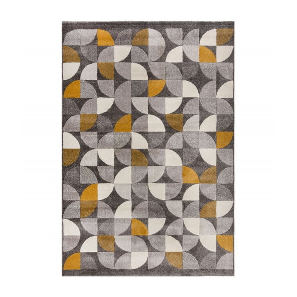 Сив и жълт килим Alcazar, 120 x 170 cm - Flair Rugs