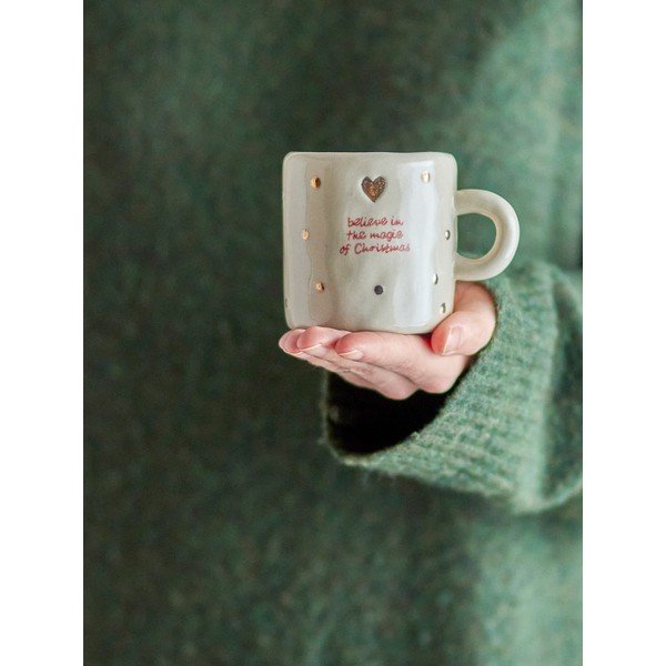 Кремави глинени чаши в комплект 4 бр. с коледни мотиви 260 ml Christy – Bloomingville-image-4