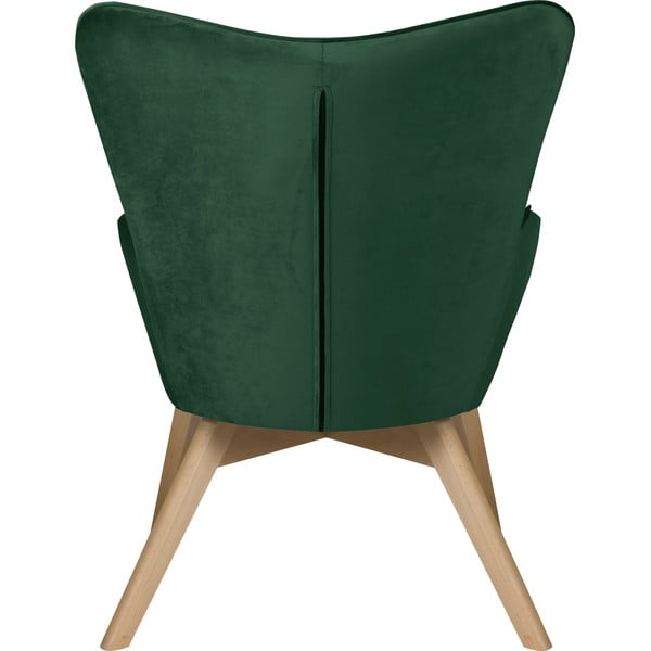 Тъмнозелен кадифен фотьойл с табуретка Niko – Ropez-image-4