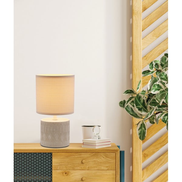 Бежова настолна лампа с текстилен абажур (височина 26 cm) Dina - Candellux Lighting-image-1