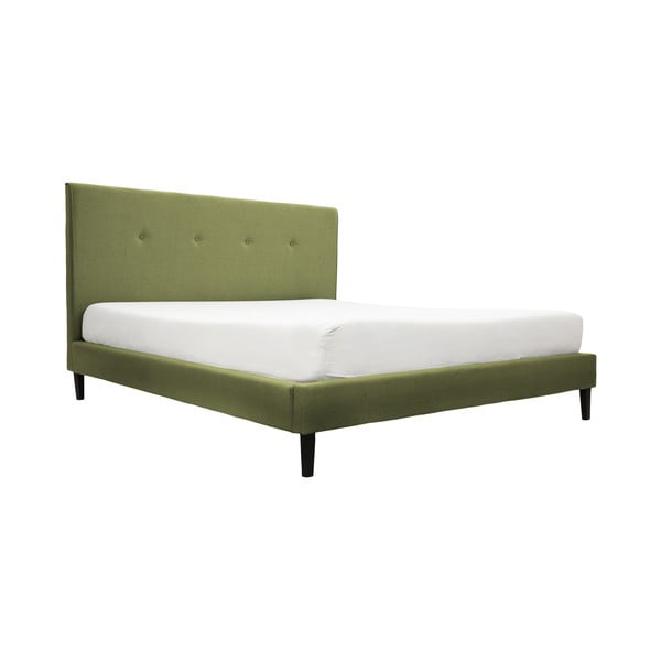 Зелено легло с черни крака Kent, 140 x 200 cm - Vivonita