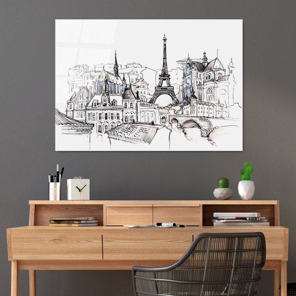 Живопис върху стъкло 70x100 cm Paris - Wallity-image-1