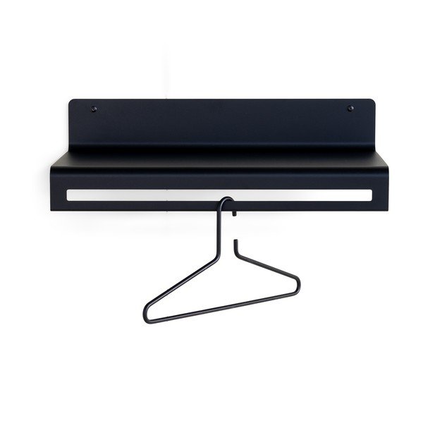 Черна метална стенна закачалка с рафт 60 cm Sway – Spinder Design-image-4