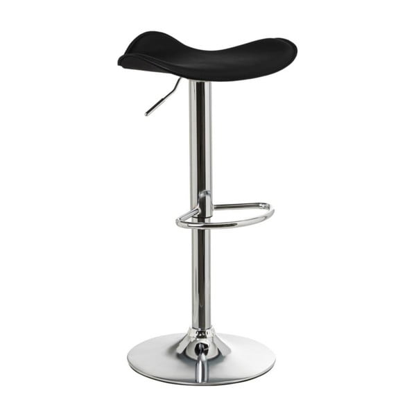 Черни бар столове в комплект от 2 бр. с регулируема височина  от имитация на кожа (височина на седалката 73 cm) – Casa Selección