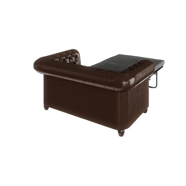 Тъмнокафяв разтегателен диван от изкуствена кожа 148 cm York - Ropez-image-4