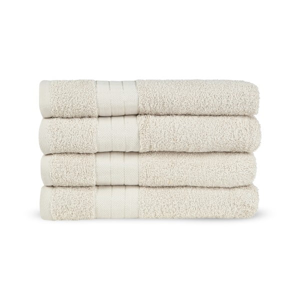 Бежови памучни кърпи в комплект 4 бр. от тери 50x100 cm – Good Morning