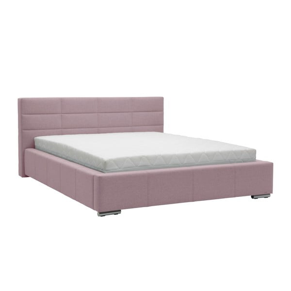 Světle růžová dvoulůžková postel Mazzini Beds Reve, 160 x 200 cm
