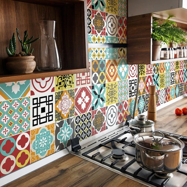 Комплект от 24 стикера за стена Montecito, 15 x 15 cm - Ambiance-image-1