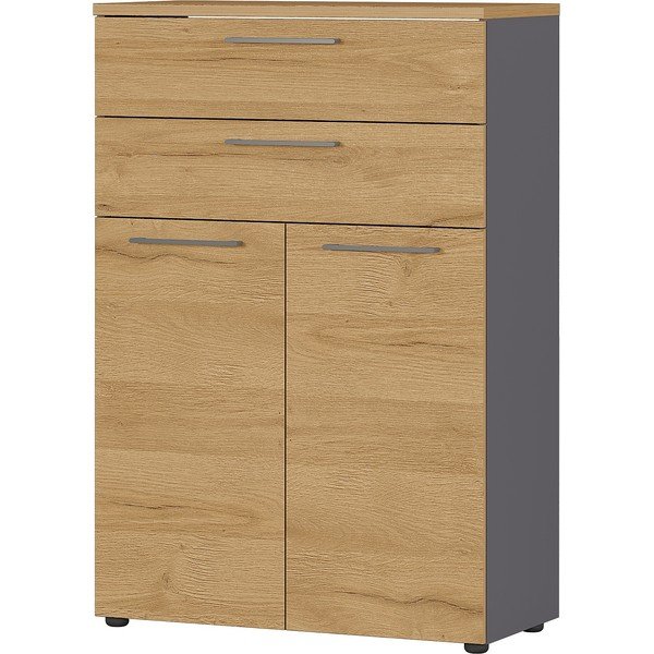 Дъбов шкаф за книги в естествен цвят 80x120 cm Agenda - Germania-image-1