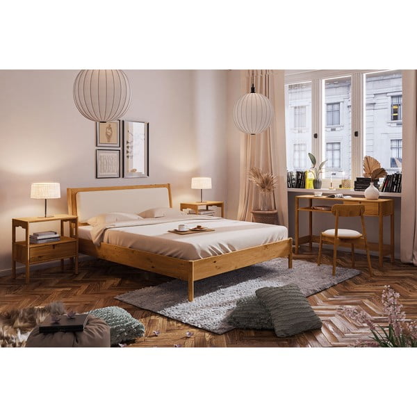 Единично легло от дъбова дървесина 90x200 cm в естествен цвят Pola - The Beds-image-4